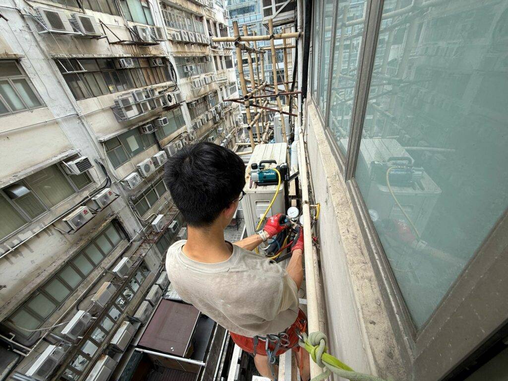 外牆冷氣加雪種,冷氣維修